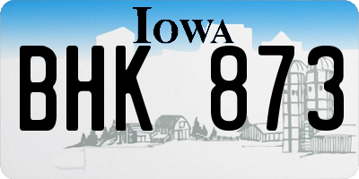 IA license plate BHK873