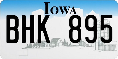 IA license plate BHK895