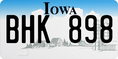 IA license plate BHK898