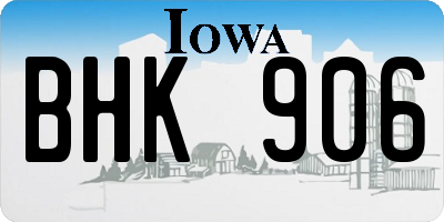 IA license plate BHK906