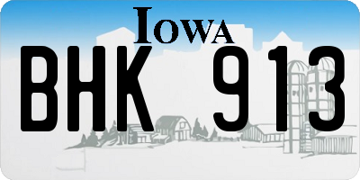 IA license plate BHK913