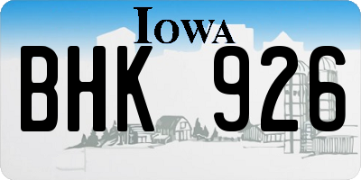 IA license plate BHK926