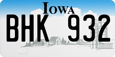 IA license plate BHK932