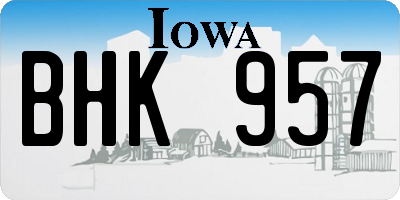 IA license plate BHK957