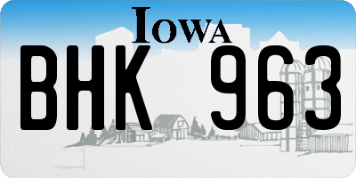 IA license plate BHK963