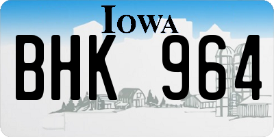 IA license plate BHK964