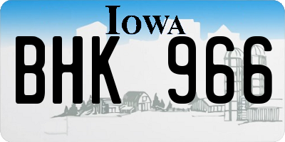 IA license plate BHK966