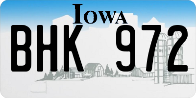 IA license plate BHK972