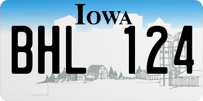 IA license plate BHL124