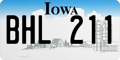 IA license plate BHL211