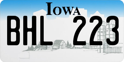 IA license plate BHL223
