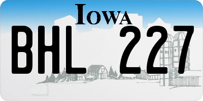 IA license plate BHL227