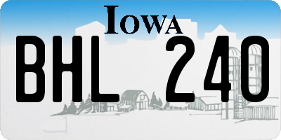 IA license plate BHL240