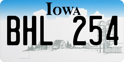 IA license plate BHL254
