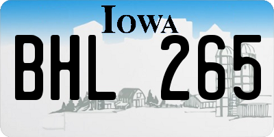 IA license plate BHL265