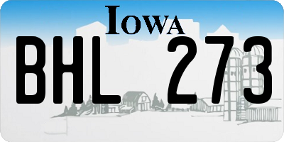 IA license plate BHL273