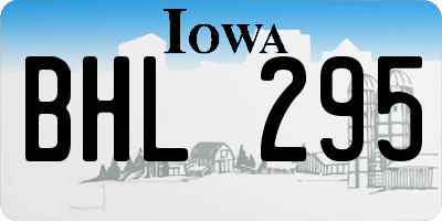 IA license plate BHL295