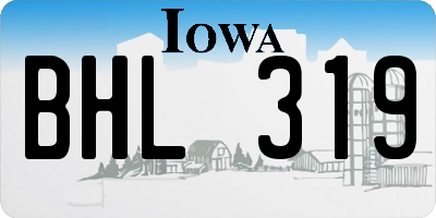 IA license plate BHL319