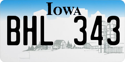 IA license plate BHL343
