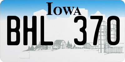 IA license plate BHL370