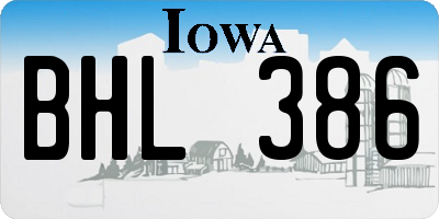 IA license plate BHL386