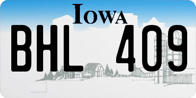 IA license plate BHL409