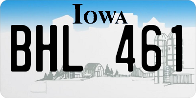 IA license plate BHL461