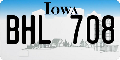IA license plate BHL708