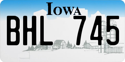 IA license plate BHL745