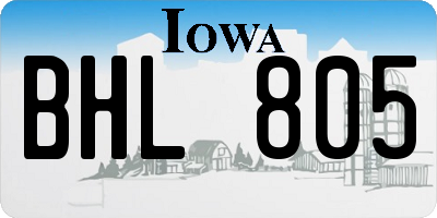 IA license plate BHL805