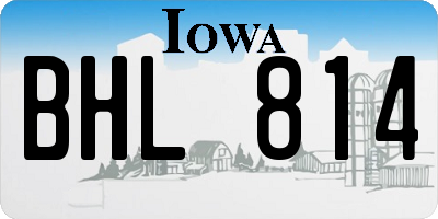 IA license plate BHL814
