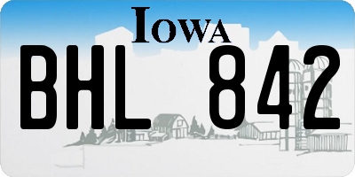 IA license plate BHL842