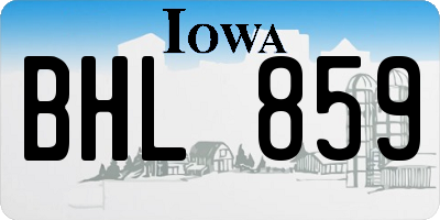 IA license plate BHL859