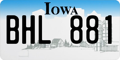 IA license plate BHL881