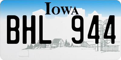 IA license plate BHL944
