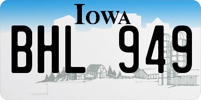 IA license plate BHL949