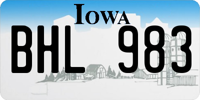 IA license plate BHL983