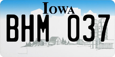 IA license plate BHM037