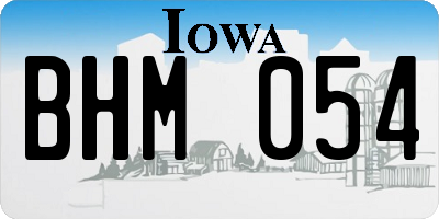 IA license plate BHM054