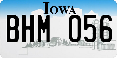 IA license plate BHM056