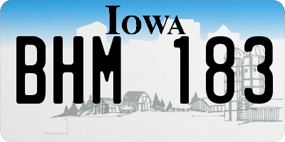 IA license plate BHM183