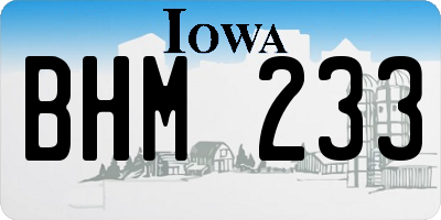 IA license plate BHM233