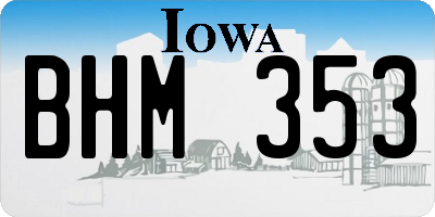 IA license plate BHM353