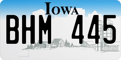 IA license plate BHM445