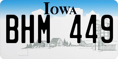 IA license plate BHM449