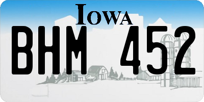 IA license plate BHM452