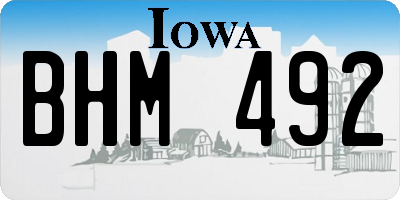 IA license plate BHM492