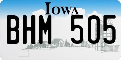 IA license plate BHM505