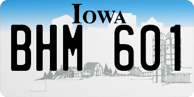 IA license plate BHM601