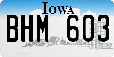 IA license plate BHM603